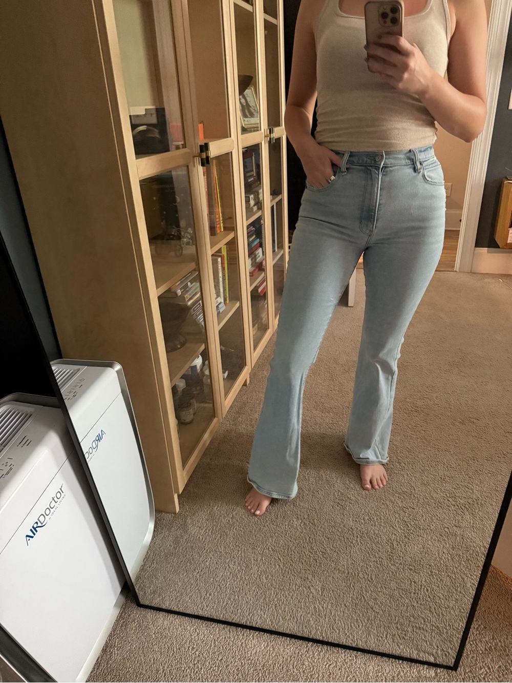 High-Rise Light Blue Flared Women's Jeans